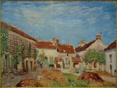 A Courtyard in Sablons by Alfred Sisley